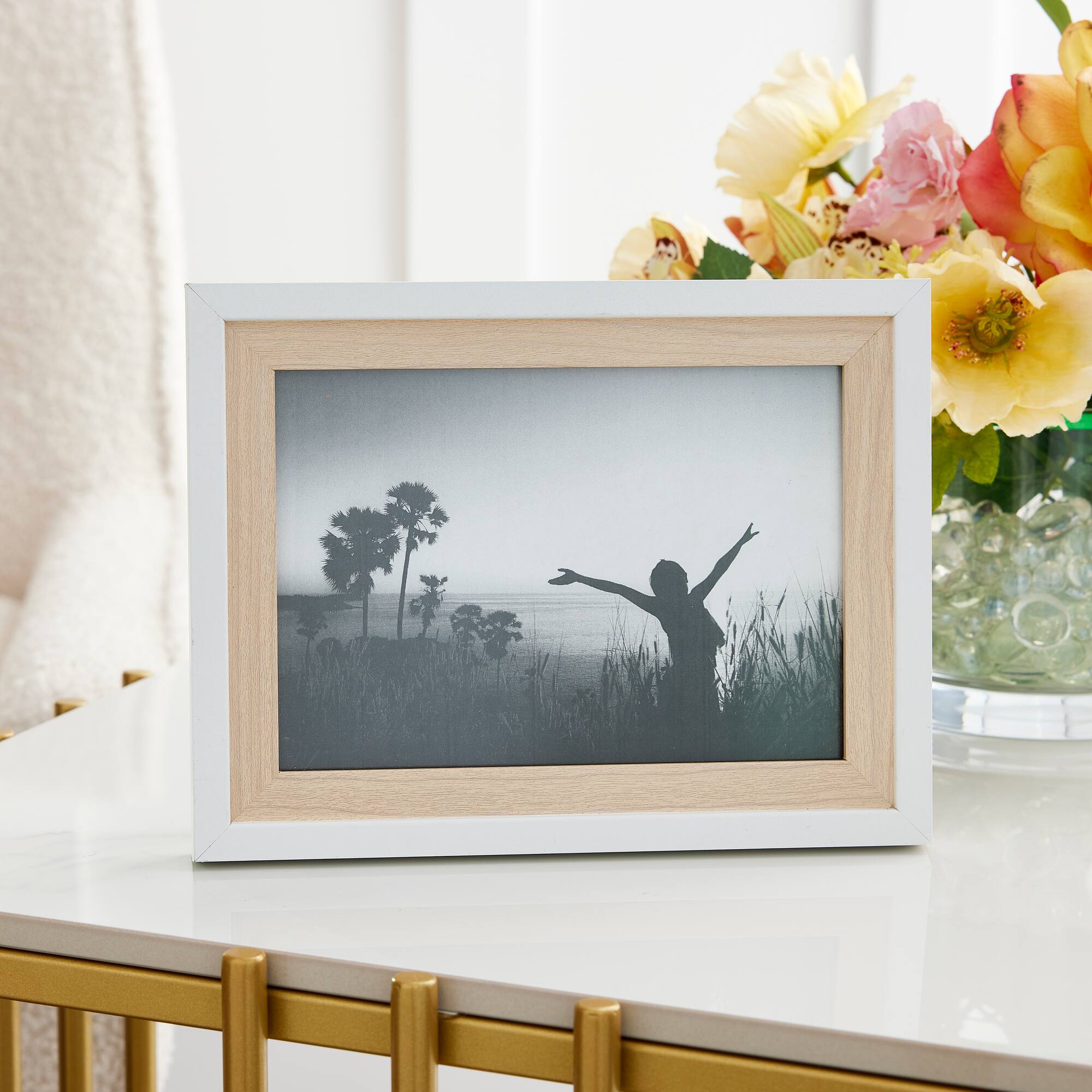 Simply Essentials™ 5' x 7" White & Natural Two-Tone Frame by Studio Décor®